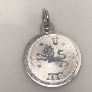 Leo zodiac sterling silver vintage pendant charm